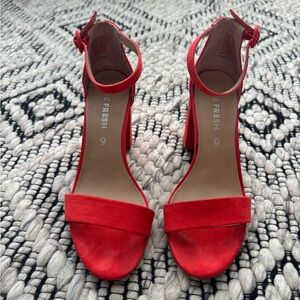 Coral Suede Heels